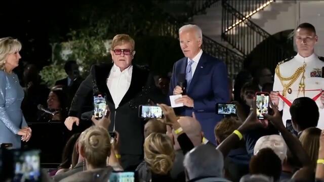 Elton John receives National Humanities Medal from President Biden #breakingnews