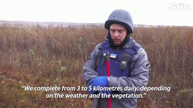 Ukrainian demining team scans liberated Kharkiv region for mines