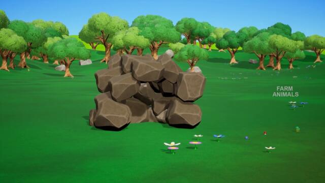 Volcano Diorama - Forest Animals Farm Near Volcano | Lion, Hippo, Giraffe 3D Cartoons Animals