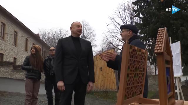 Prezident və birinci xanım Şəkinin “Yuxarı Baş” Milli Tarix-Memarlıq Qoruğunda - MARAQLI GÖRÜNTÜLƏR