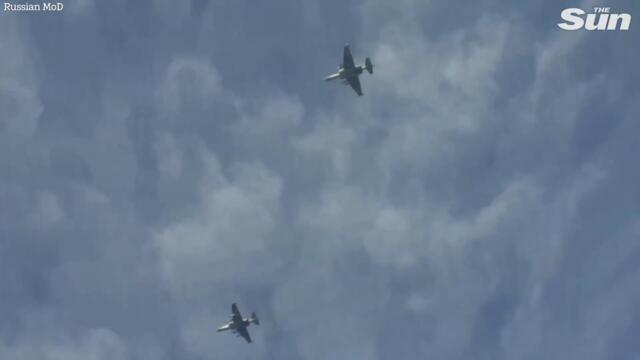 Russian Su-25 fighter jets fire missiles at Ukrainian military facilities