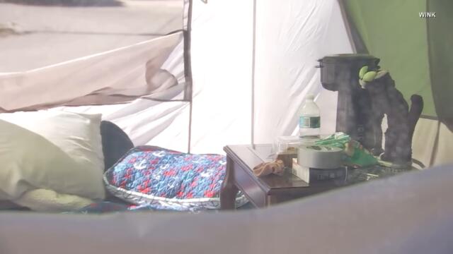 Elderly Florida Residents Still Sleeping Tents After Hurricane Ian