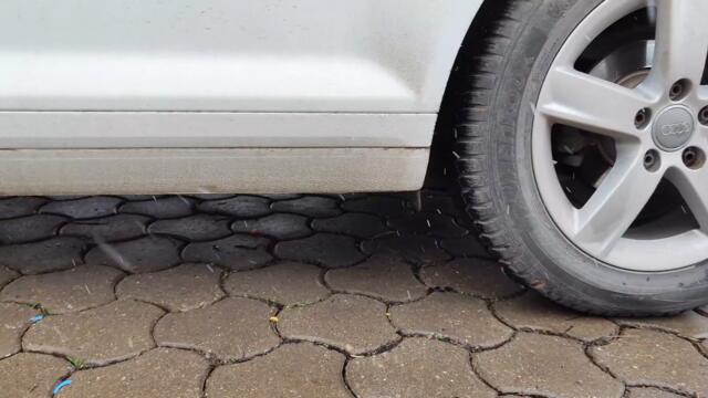 Destroy some toy with Audi in slowmotion