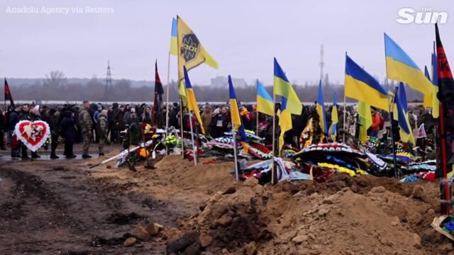 Funeral held for killed Ukrainian soldier in Kharkiv