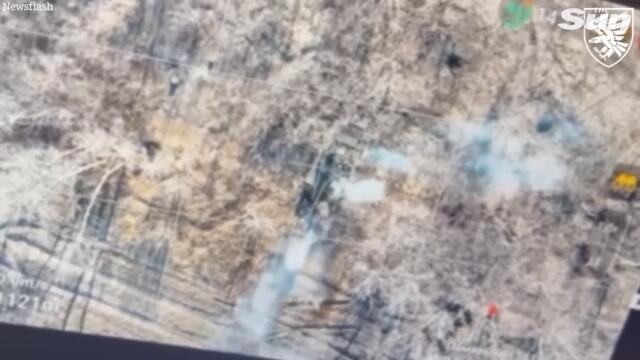 Ukrainian forces blow up Russian vehicles on front lines in huge explosions