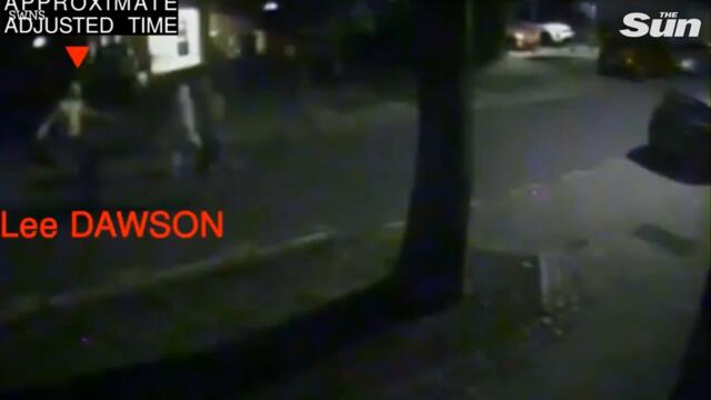 Shocking moment knife wielding thugs chase dad down just before stabbing him to death