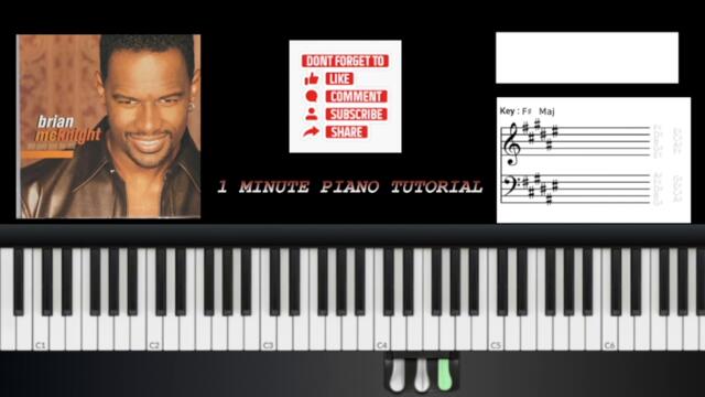 Brian McKnight "Only One For Me" 1 Minute Piano Tutorial