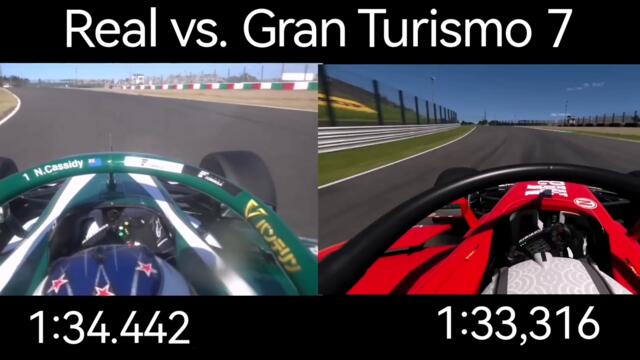 Gran Turismo 7 vs Real life Super Formula at Suzuka comparison