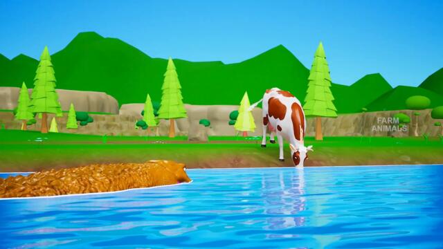 Magical Giant White Cow 🐮 Saves Cows from Crocodile Attack - Cow Videos 3D Funny Animals Attacks
