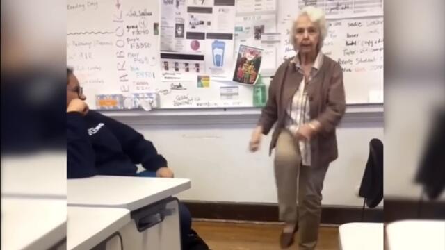 91-year-old substitute teacher schools her students on the Charlston