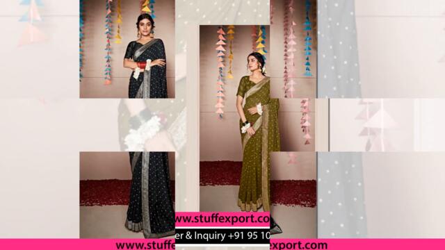 Stuff Export presents Stavan Rihana Vol-8 New Fancy Festive Heavy Georgette Saree Catalog Dealer
