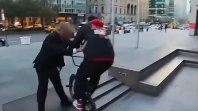 Rude Man Tries To Grab BMX - Instant Karma 🤣