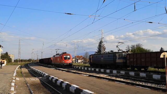 Rail Cargo Carrier Freight Train at Kostinbrod Train Station in Bulgaria