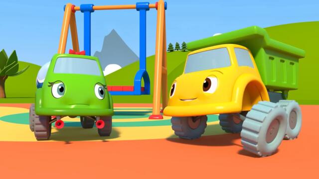 Синий трактор на детской площадке - мультики для детей