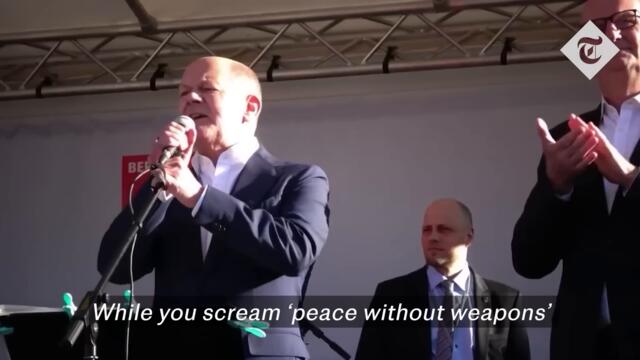 Germany's Scholz confronts anti-Ukraine war protesters in speech aimed at 'murderous' Putin
