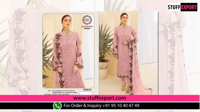 Al Karam 1902 Master Color Designer Pakistani Suits Full Catalog Available At Wholesale Rate.