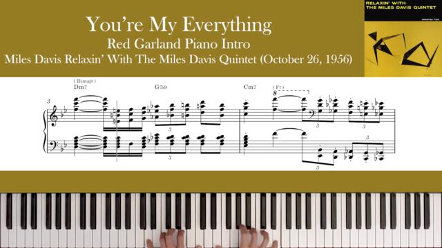 [칼카피] You're My Everything - Miles Davis - Red Garland Intro 재즈 피아노/연주/악보