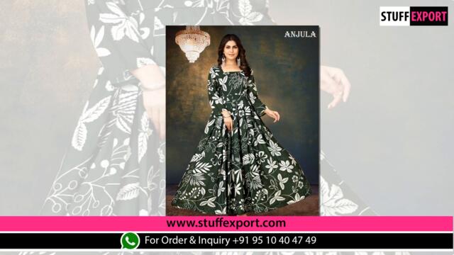 Anjula Vol 1 Floral Printed Ready Made Gown Collection Full Catalog Available At Wholesale Rate.