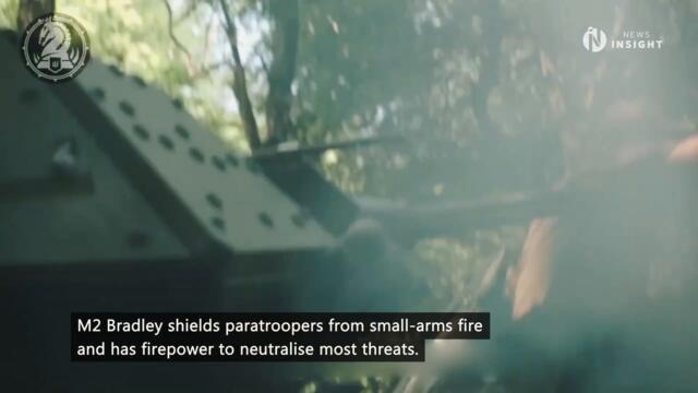 Ukrainian military showed US-supplied M2 Bradley infantry vehicles in action