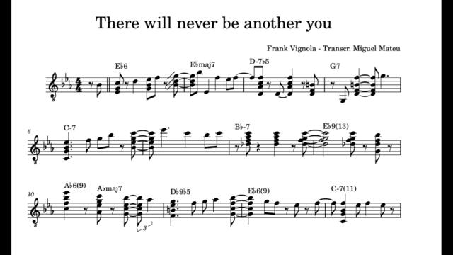 Frank Vignola - There Will Never Be Another You Transcription