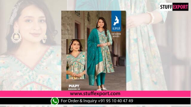 Kaya Pulpy Alia Cut Kurti Pant With Dupatta Collection Full Catalog Available At Wholesale Rate.