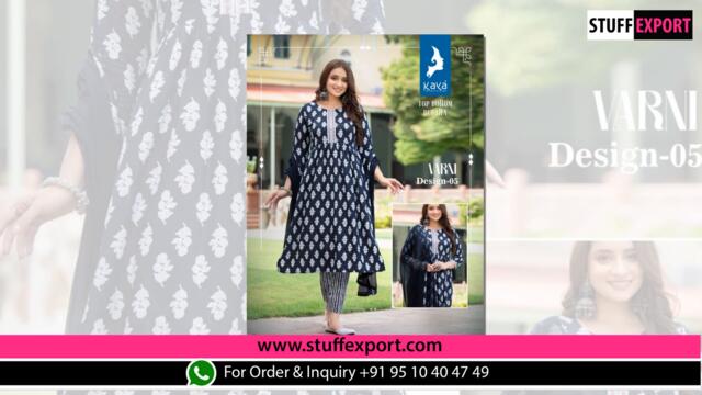 Kaya Varni Fancy Rayon Kurti Pant With Dupatta Collection Full Catalog Available At Wholesale Rate.