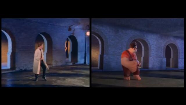 Wreck it Ralph _ Rick Astley - side-by-side comparison