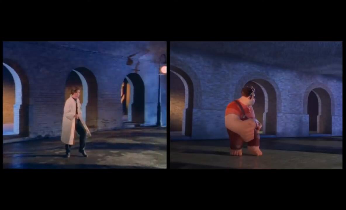 Wreck it Ralph  Rick Astley - side-by-side comparison 