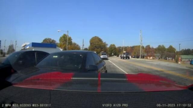 Dodge Charger Hellcat Hit By Driver Wearing Hood And Hits Another Charger In The Turning Lane