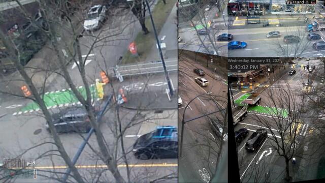 Cyclist refuses to stop for the flagger (and flips off the trucker)