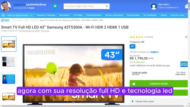 Smart TV Full HD LED 43” Samsung