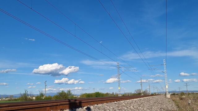 A few BDZ Passenger Trains nearby Iskar Train Station in Bulgaria