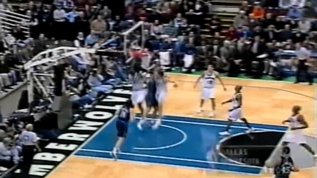 NBA On NBC - Dirk Nowitzki Eliminates Kevin Garnett! (Mavs Sweep Wolves 3-0) 2002 Playoffs