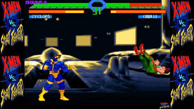 X-Men Vs. Street Fighter (Unl) (Bootleg) - SNES Longplay - Cyclops Playthrough (NO DEATH RUN)