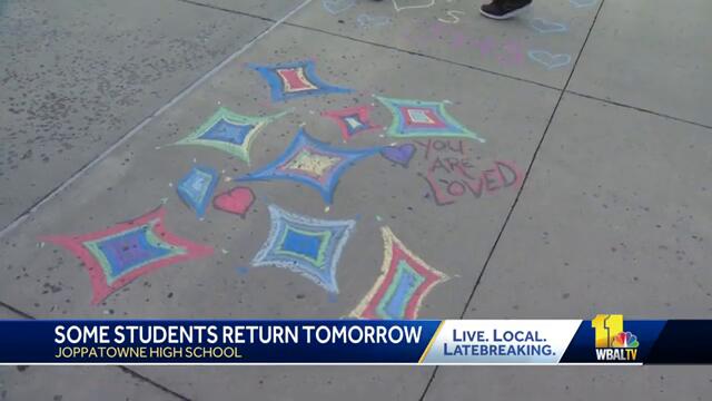Community shows support before Joppatowne High School students return to classes