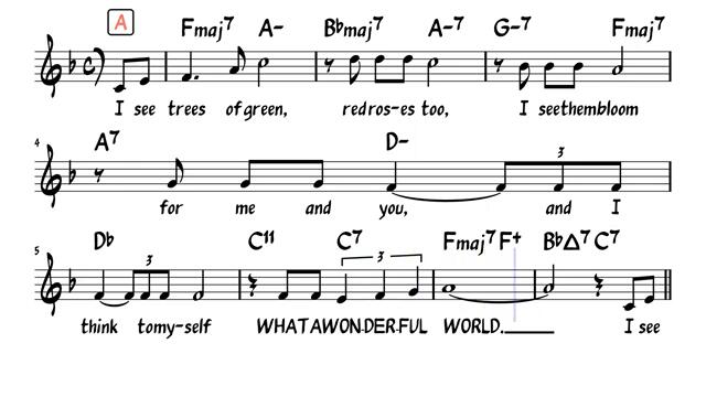 Louis Armstrong What a Wonderful World (Lead sheet lyrics )sheet music, Noten, partitura, #smlpdf