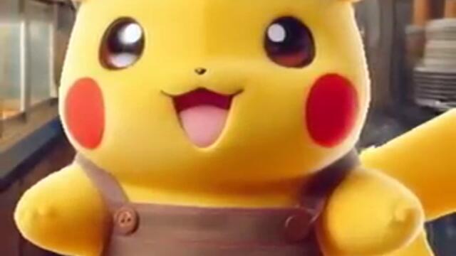 Pikachu and Mickey Mouse's Giant Pizza😱🍕