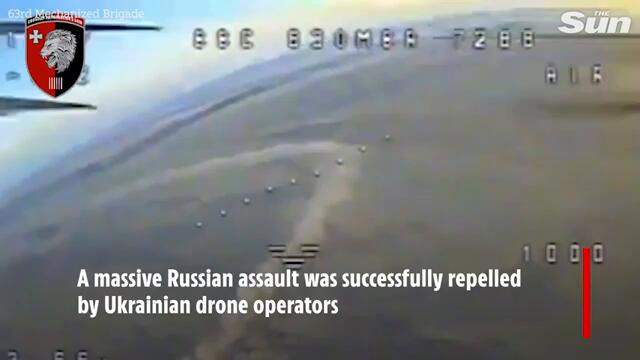 Russian tank vanishes in a split second in attack by Ukrainian drone as Putin's Kursk push falters