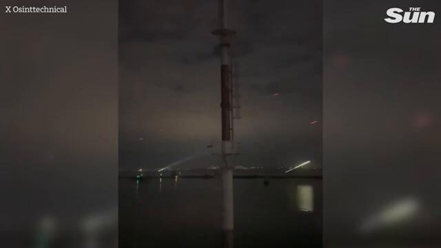 Watch heart-stopping moment Ukrainian anti-air guns light up the sky blasting Russian drone swarm