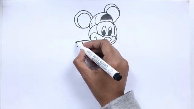 Cute Mickey Mouse Drawing for kids, Painting & Coloring for kids, Toddlers | Let's Draw Together