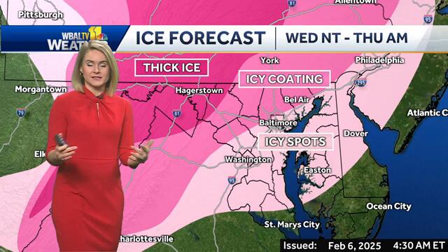Icy conditions early in Maryland for Impact Weather Thursday
