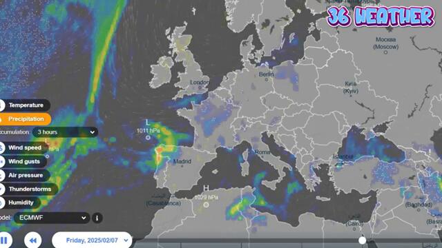 Europe Weather | February 14 , 2025 - ECMWF Model , Precipitation ( Rain Storms ) In Europe