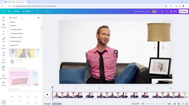 How to add subtitles in Canva Video -2025