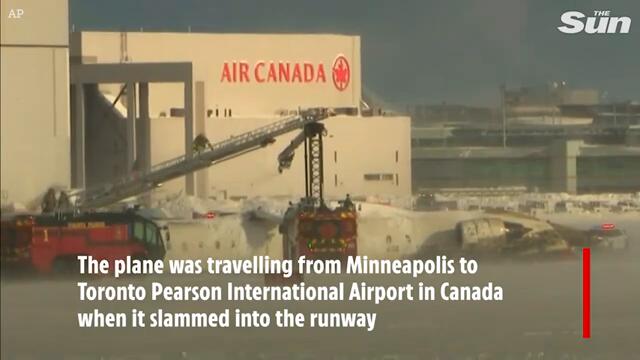 Delta plane crashes & flips on its ROOF at Toronto airport