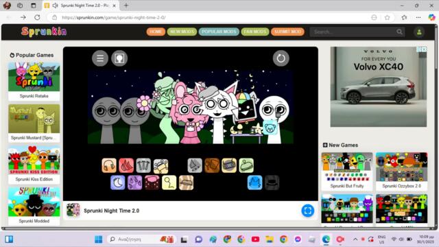 Sprunki Night Time 2.0 Gameplay