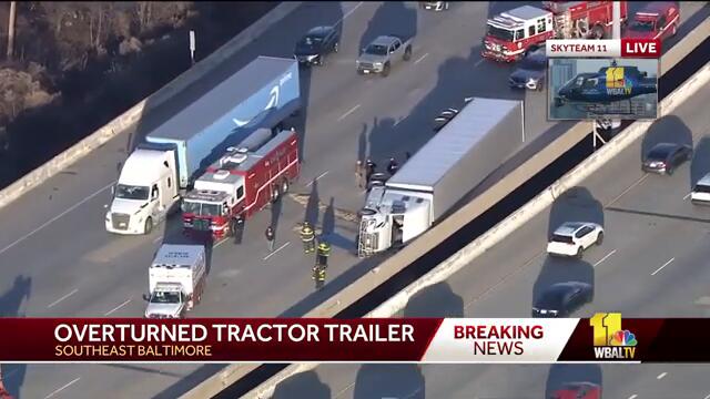 Tractor trailer overturned on I-95