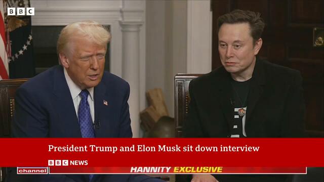 US President Donald Trump and Elon Musk have first sit-down joint interview | BBC News
