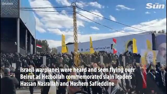 Israeli jets fly over Hezbollah leader’s funeral in message to terror group