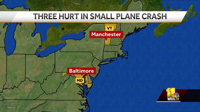 3 injured in flight from Maryland after plane crashes in Vermont