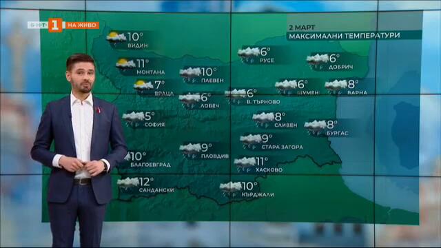 Студено сутрин, но все по-топло следобед през новата седмица, Прогноза за времето, 02.03.2025